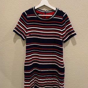 Jaspal mini dress in navy and red